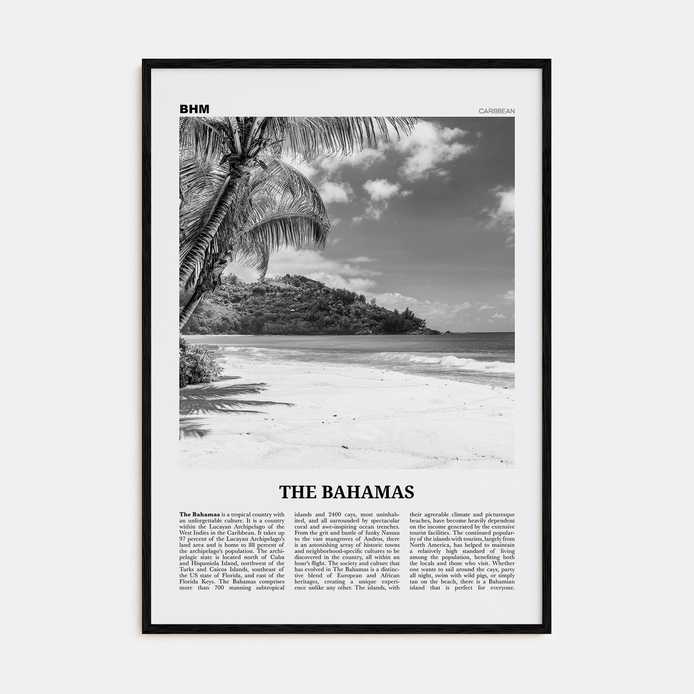 The Bahamas Travel B&W No 1 Poster