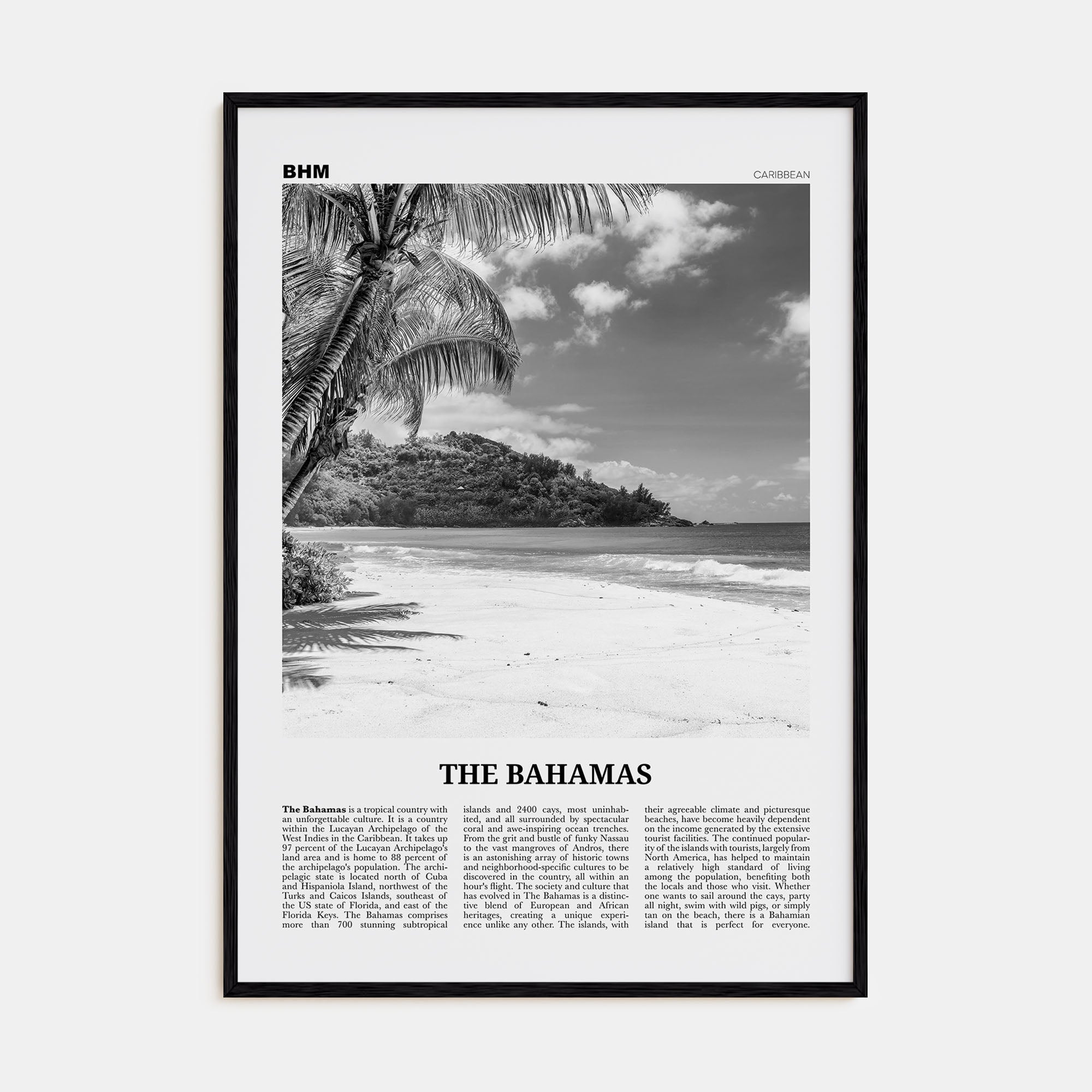 The Bahamas Travel B&W No 1 Poster