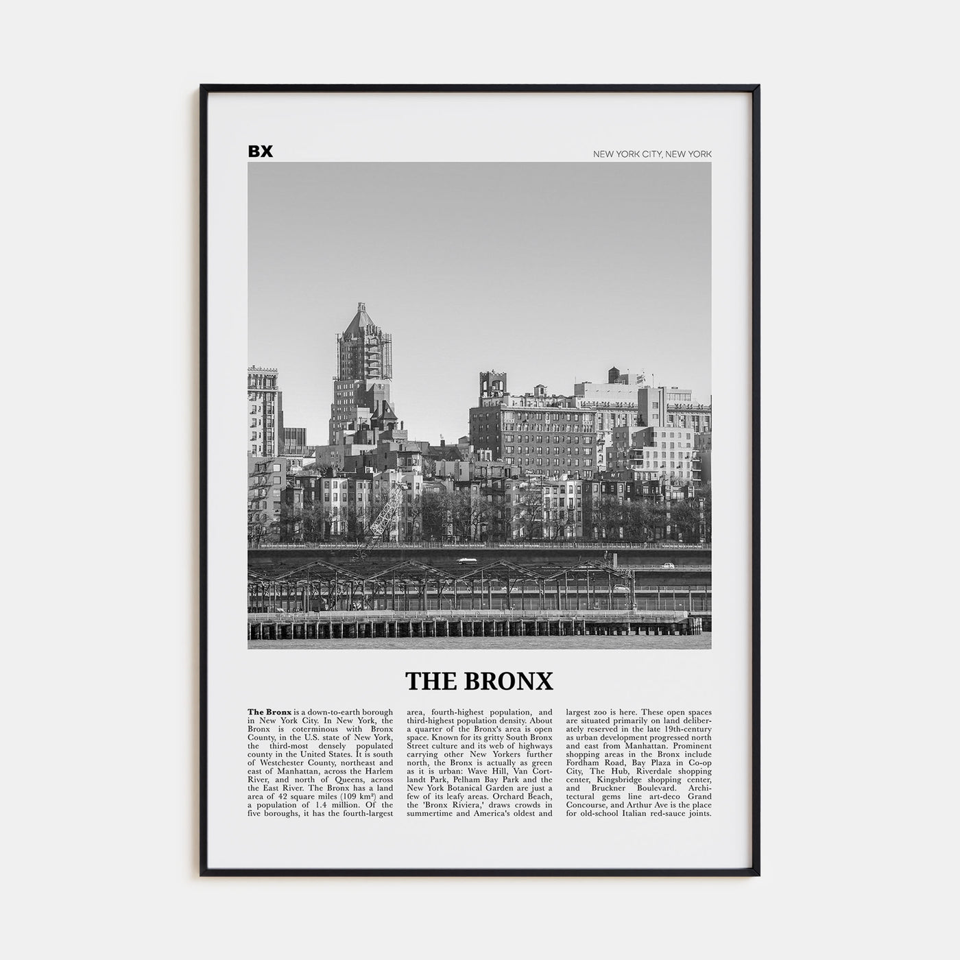 The Bronx Travel B&W No 1 Poster