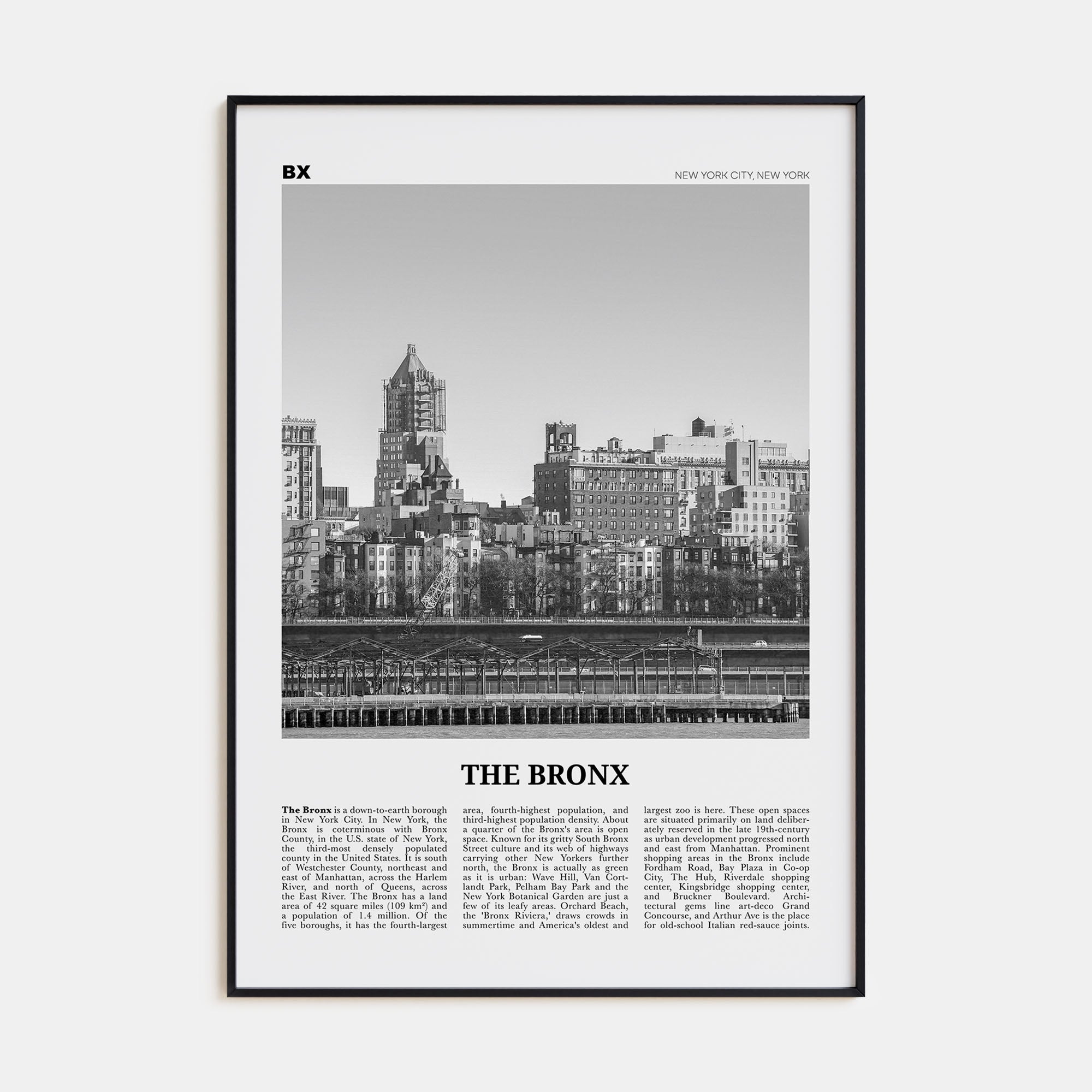 The Bronx Travel B&W No 1 Poster