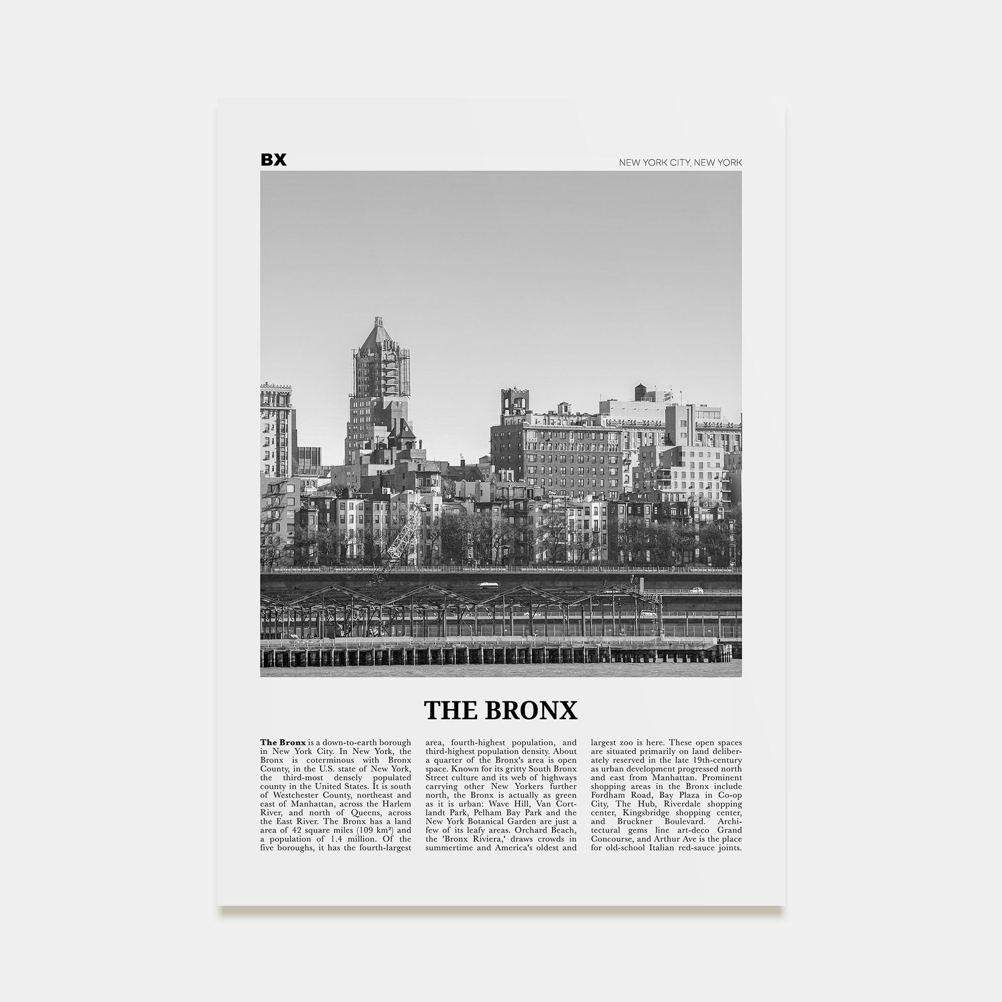 The Bronx Travel B&W No 1 Poster