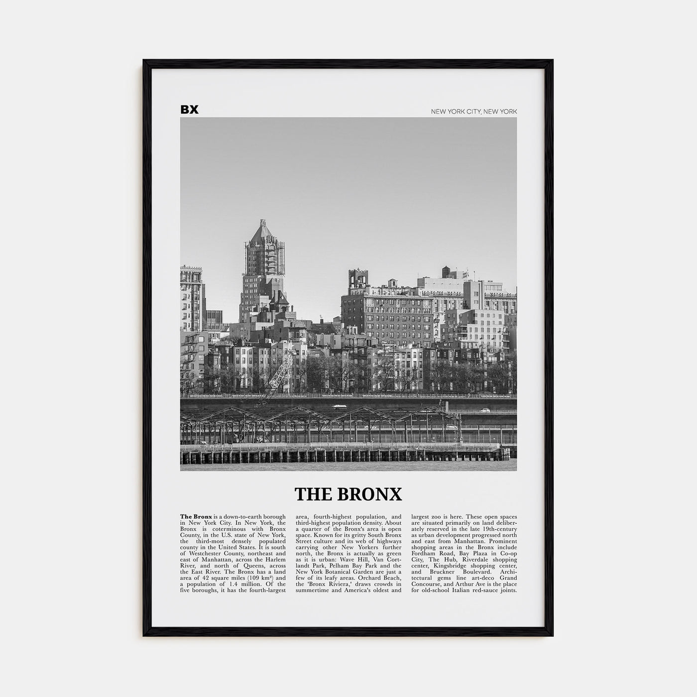 The Bronx Travel B&W No 1 Poster
