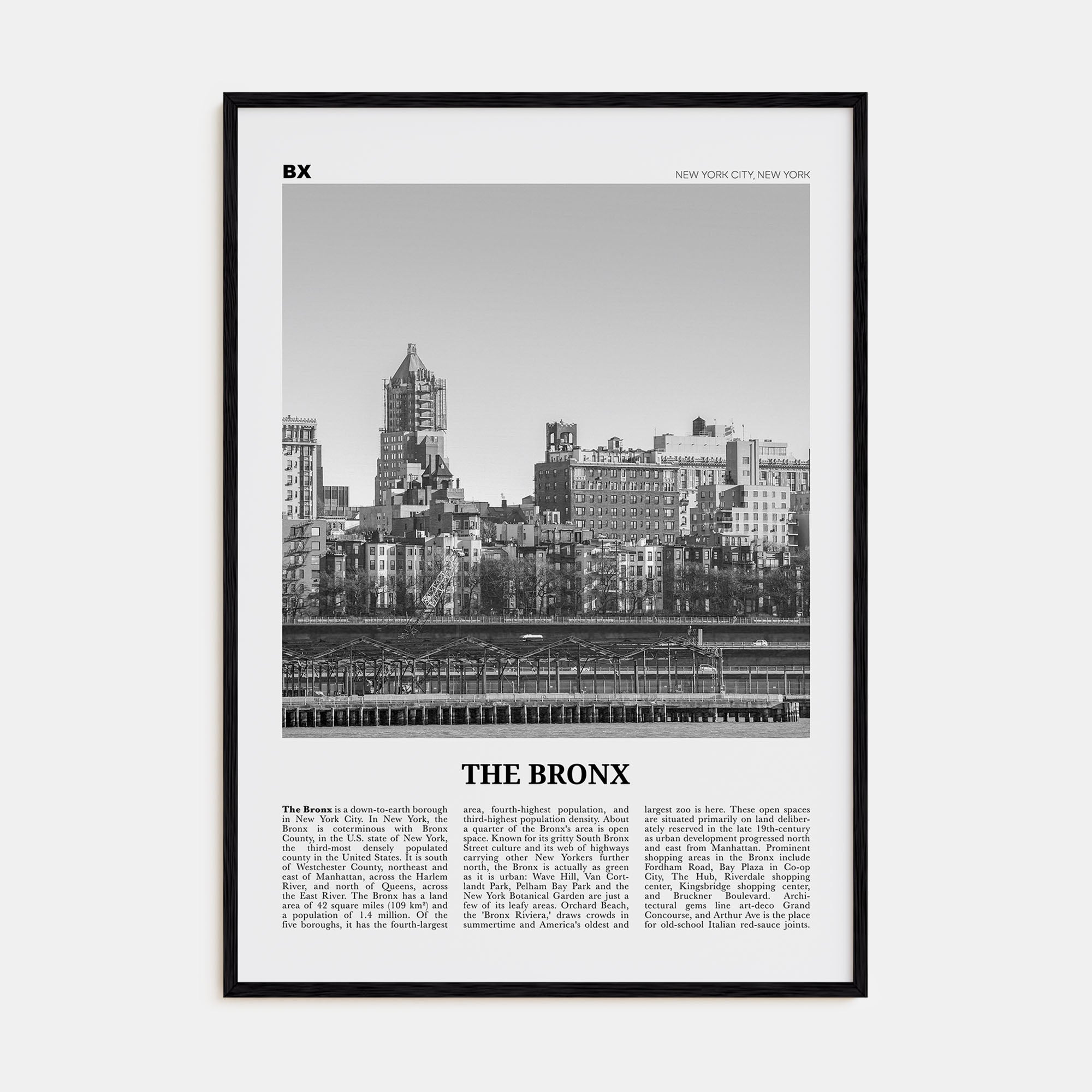 The Bronx Travel B&W No 1 Poster