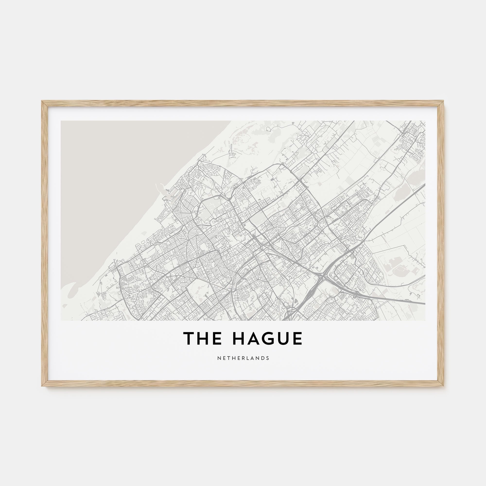 The Hague Map Landscape Poster