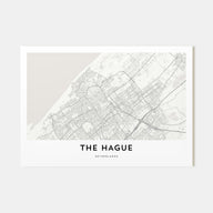 The Hague Map Landscape Poster