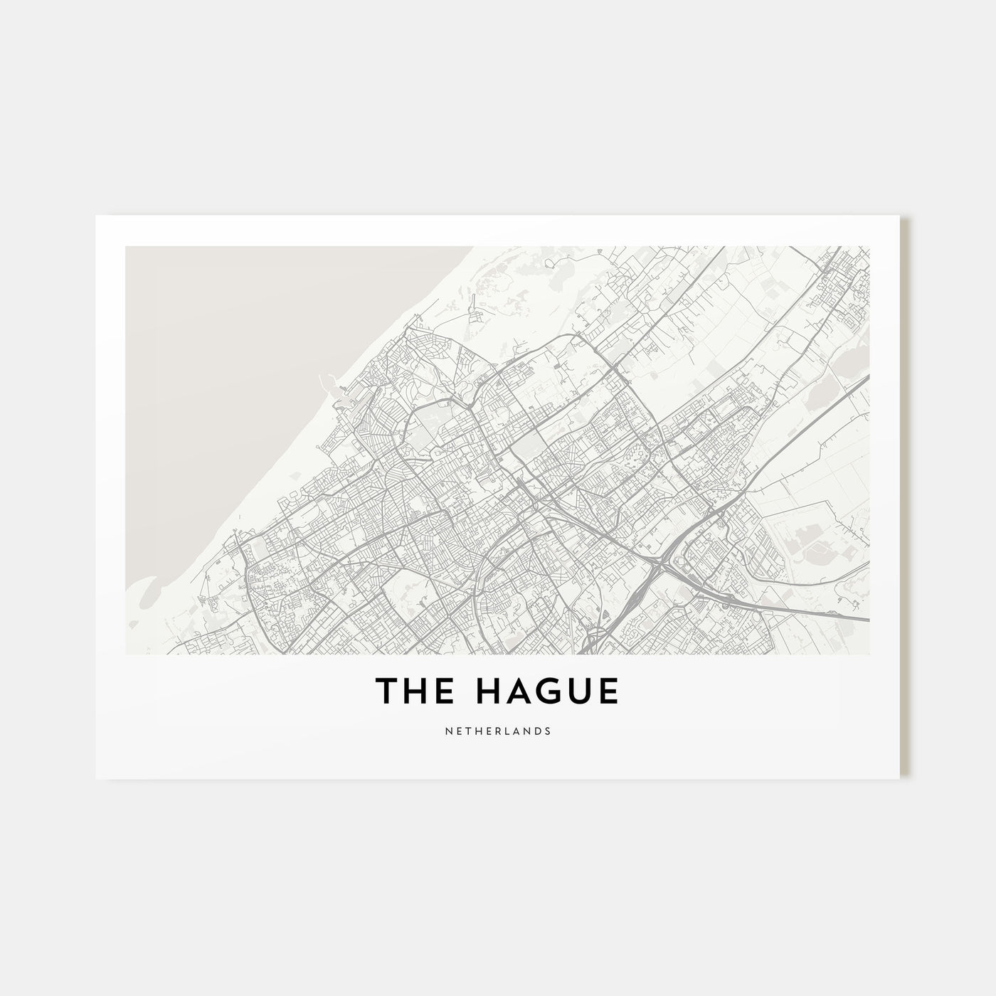 The Hague Map Landscape Poster