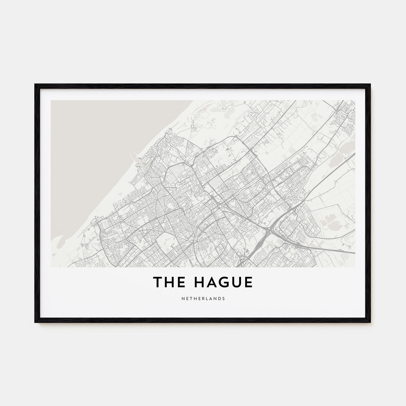 The Hague Map Landscape Poster