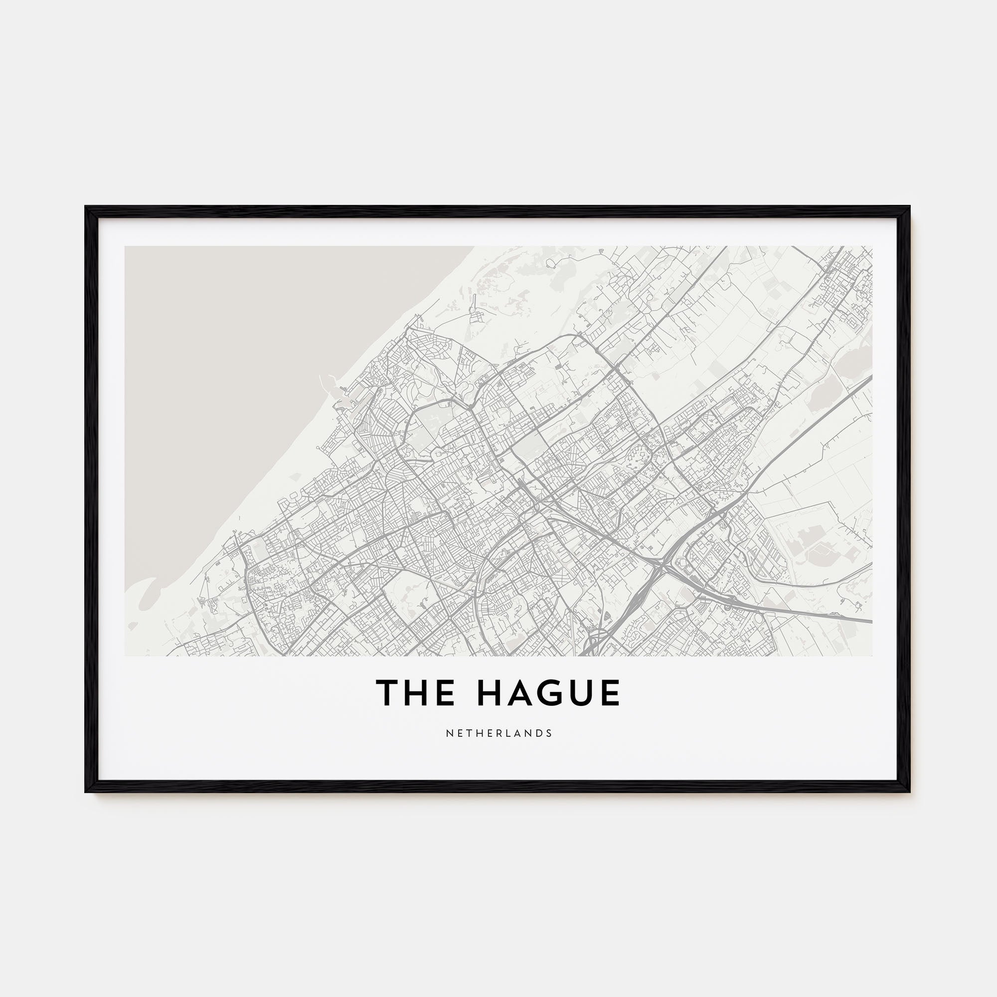 The Hague Map Landscape Poster