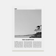 The Hamptons Travel B&W Poster