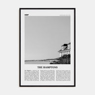 The Hamptons Travel B&W Poster
