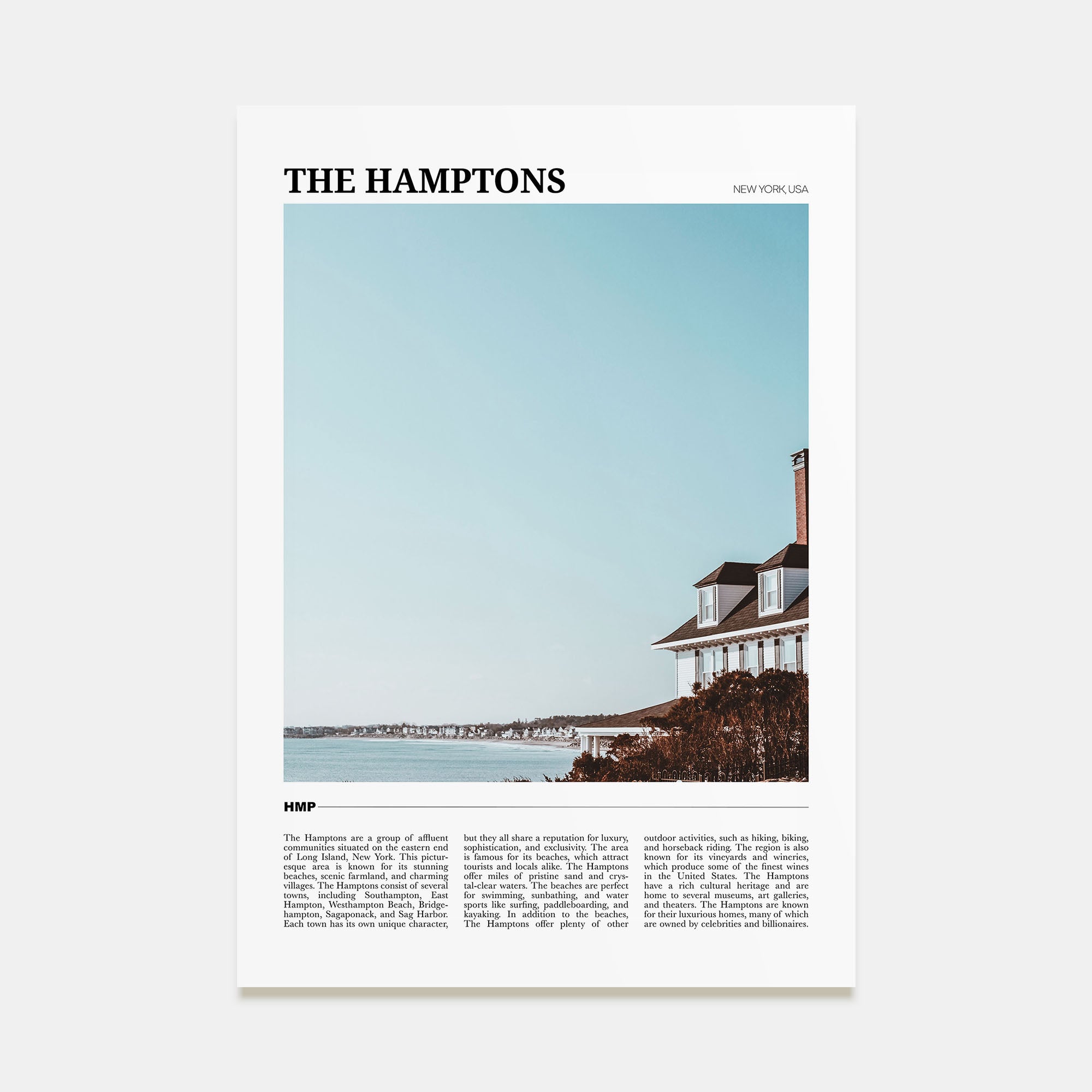 The Hamptons Travel Color Poster