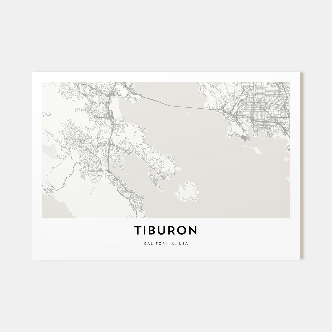 Tiburon Map Landscape Poster