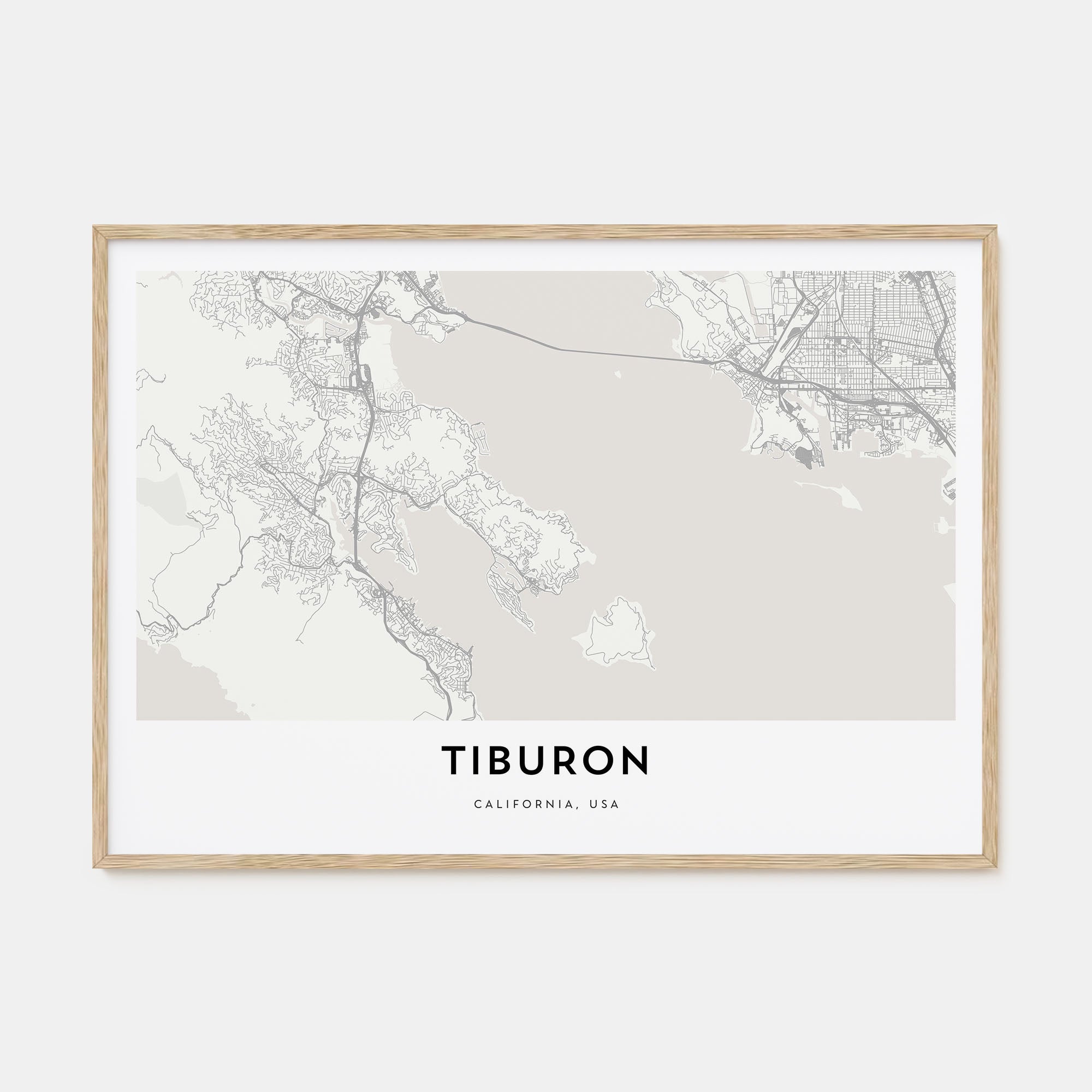 Tiburon Map Landscape Poster