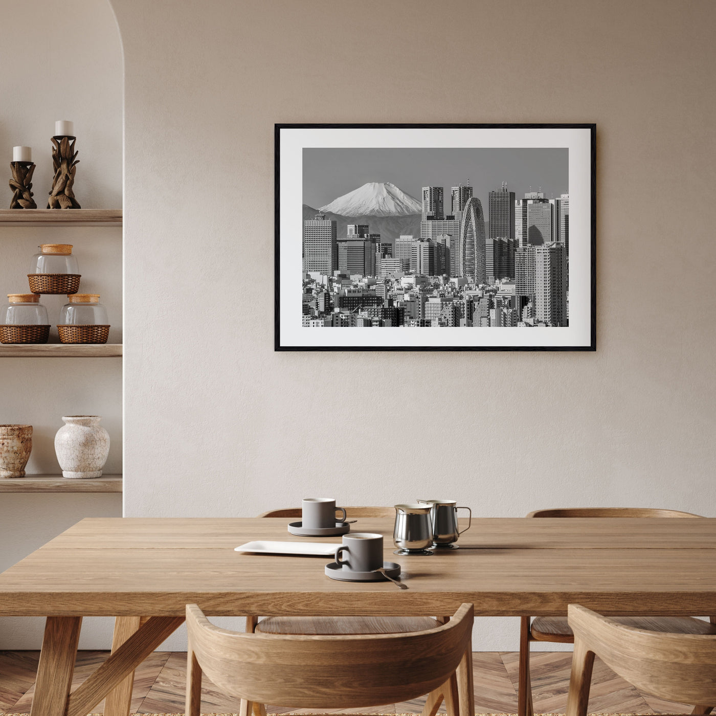 Tokyo Landscape B&W Poster