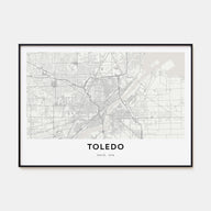 Toledo, Ohio Map Landscape Poster