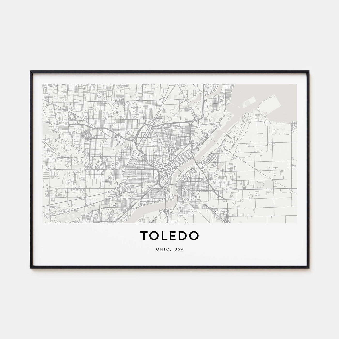 Toledo, Ohio Map Landscape Poster