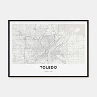 Toledo, Ohio Map Landscape Poster