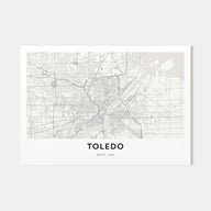 Toledo, Ohio Map Landscape Poster