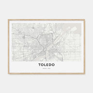 Toledo, Ohio Map Landscape Poster