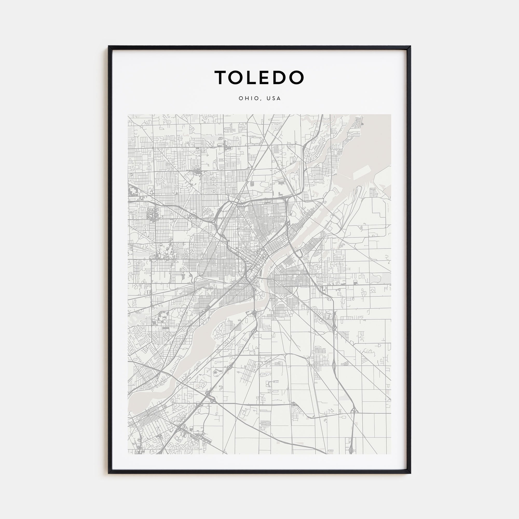 Toledo, Ohio Map Portrait Poster