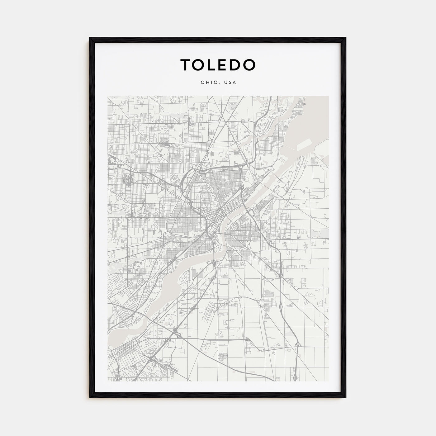 Toledo, Ohio Map Portrait Poster