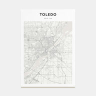 Toledo, Ohio Map Portrait Poster
