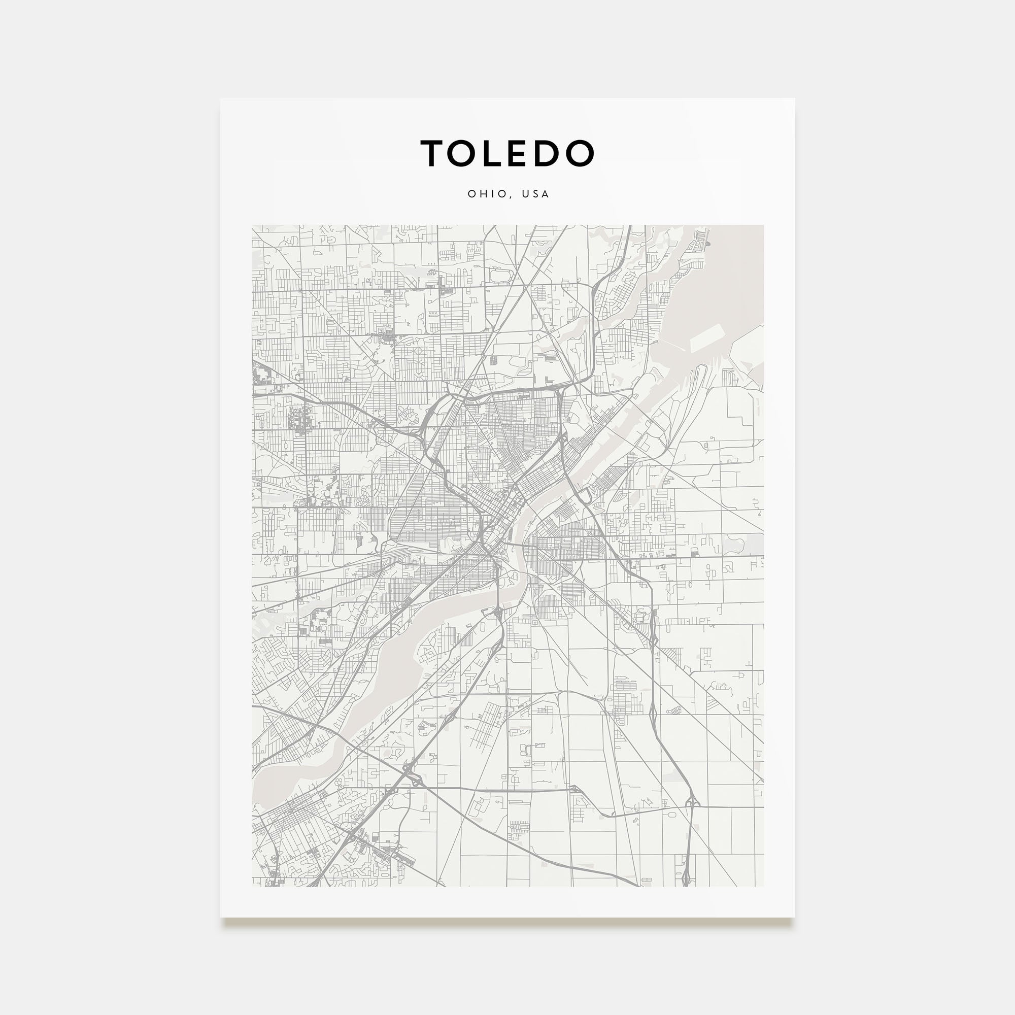 Toledo, Ohio Map Portrait Poster