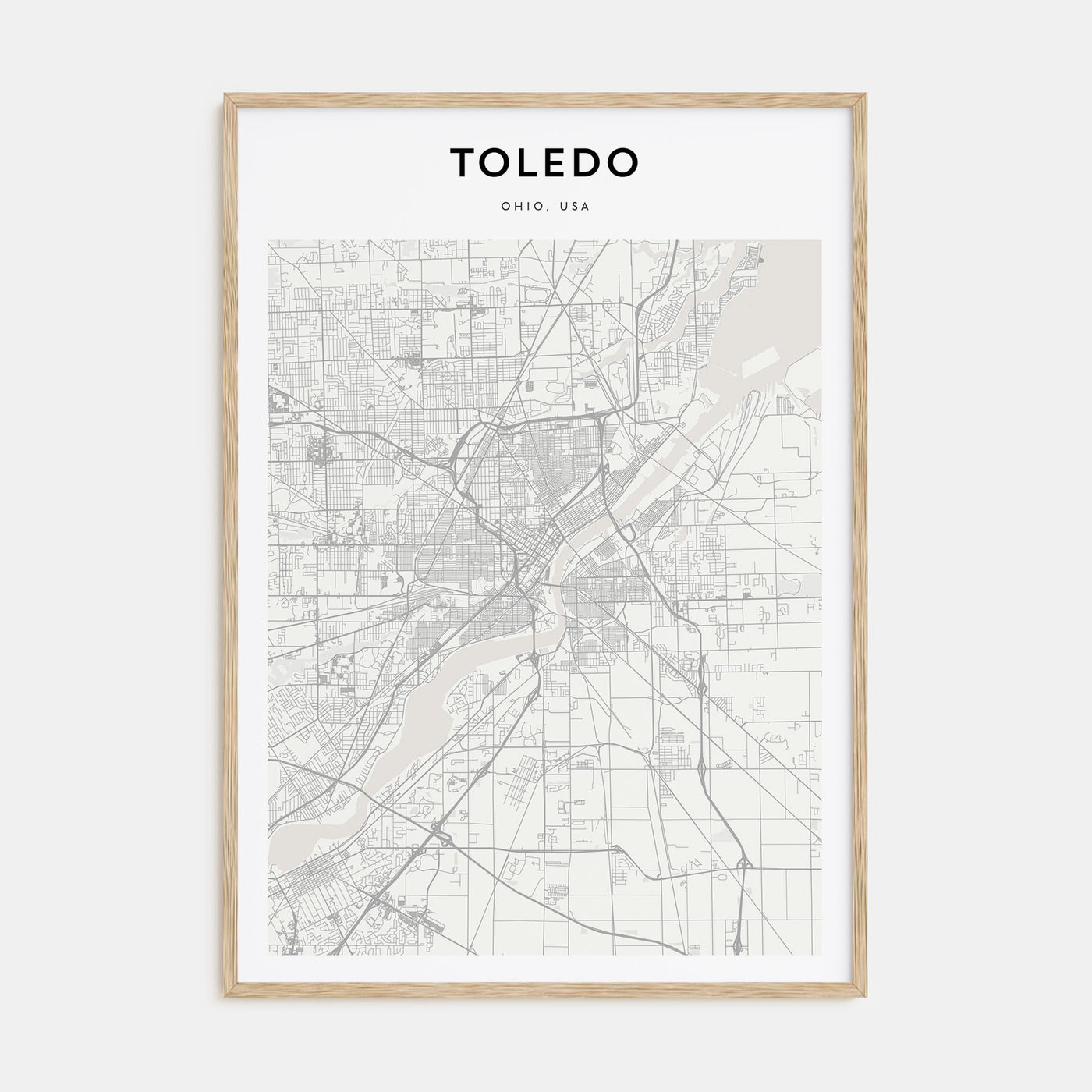 Toledo, Ohio Map Portrait Poster