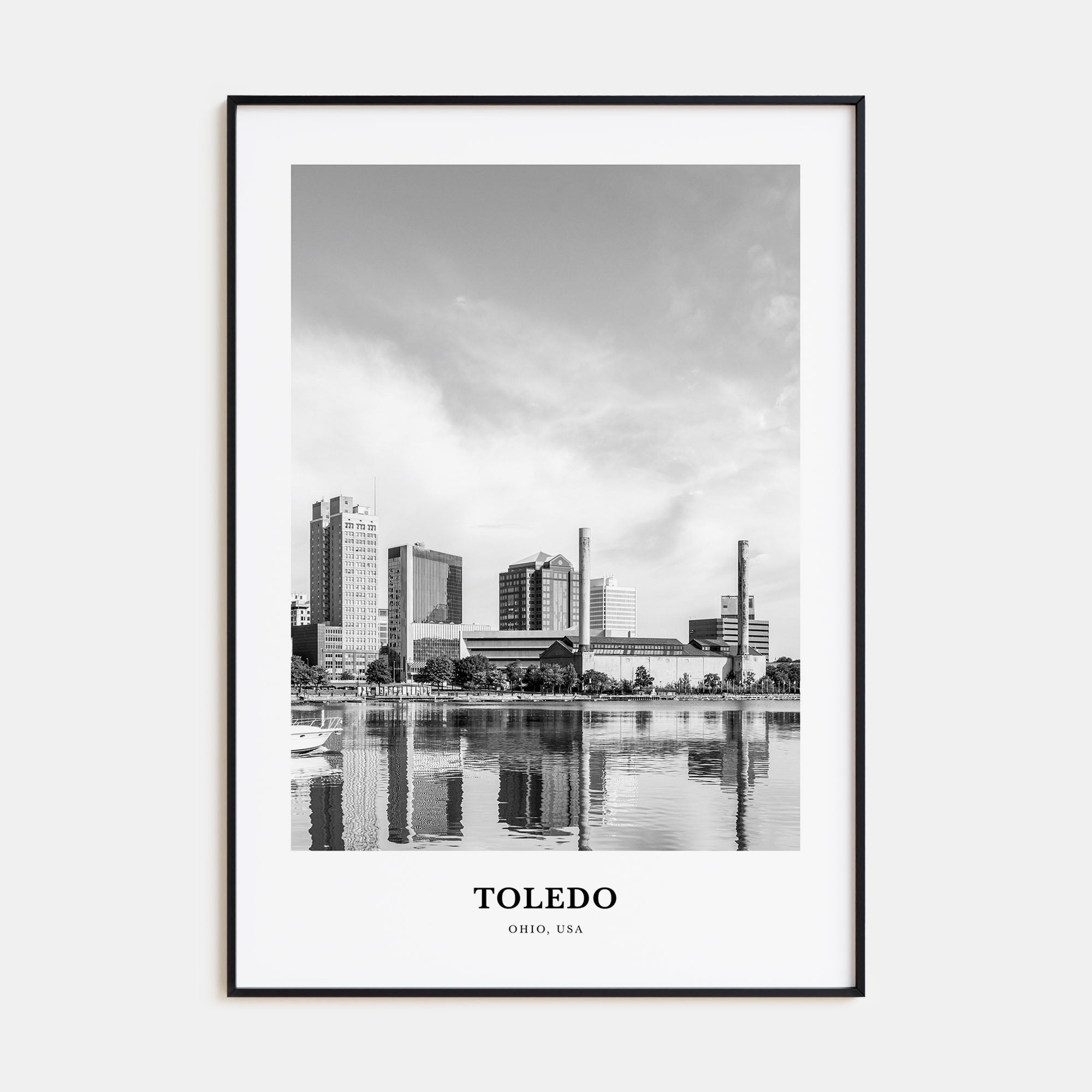 Toledo, Ohio Portrait B&W Poster
