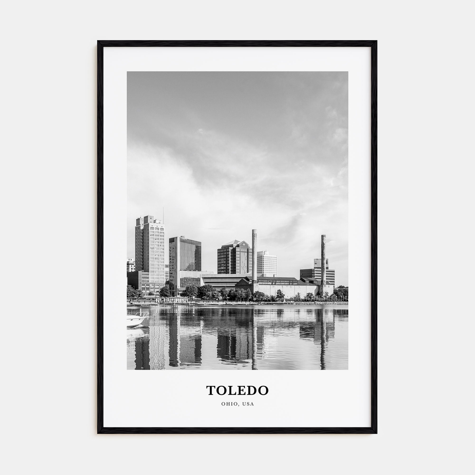 Toledo, Ohio Portrait B&W Poster