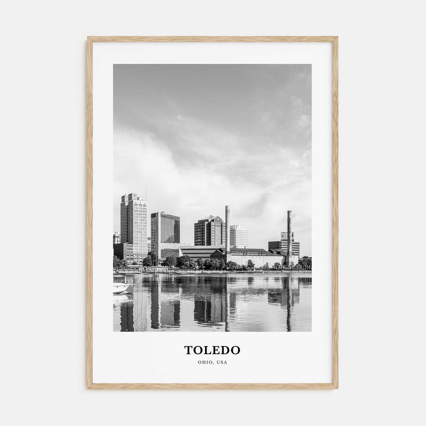 Toledo, Ohio Portrait B&W Poster