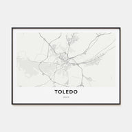 Toledo, Spain Map Landscape Poster