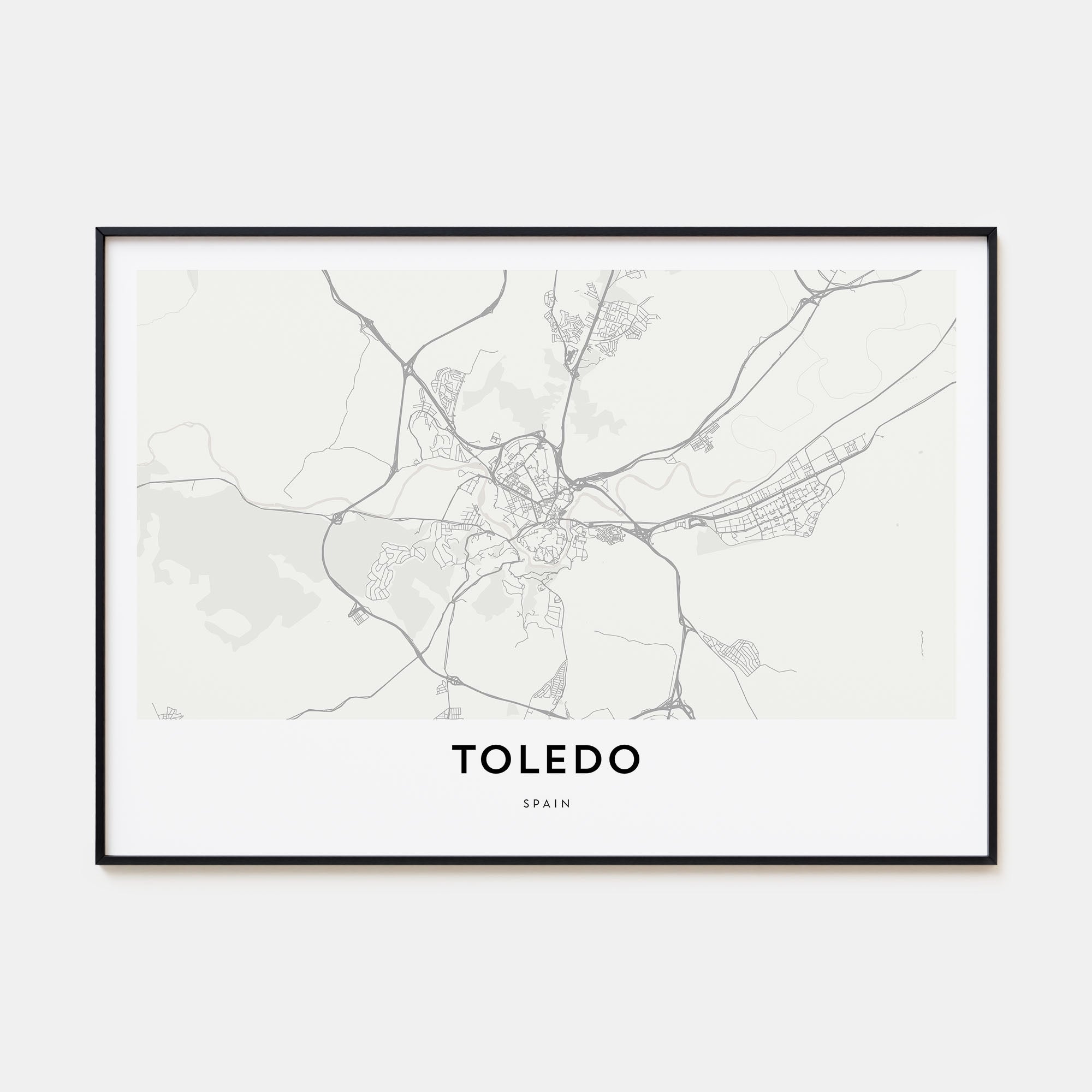 Toledo, Spain Map Landscape Poster