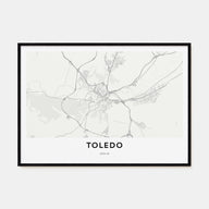 Toledo, Spain Map Landscape Poster