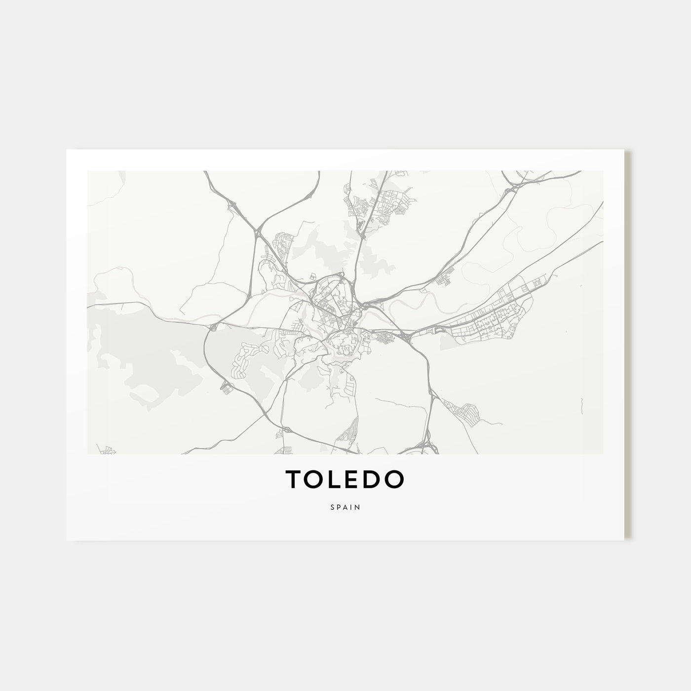 Toledo, Spain Map Landscape Poster