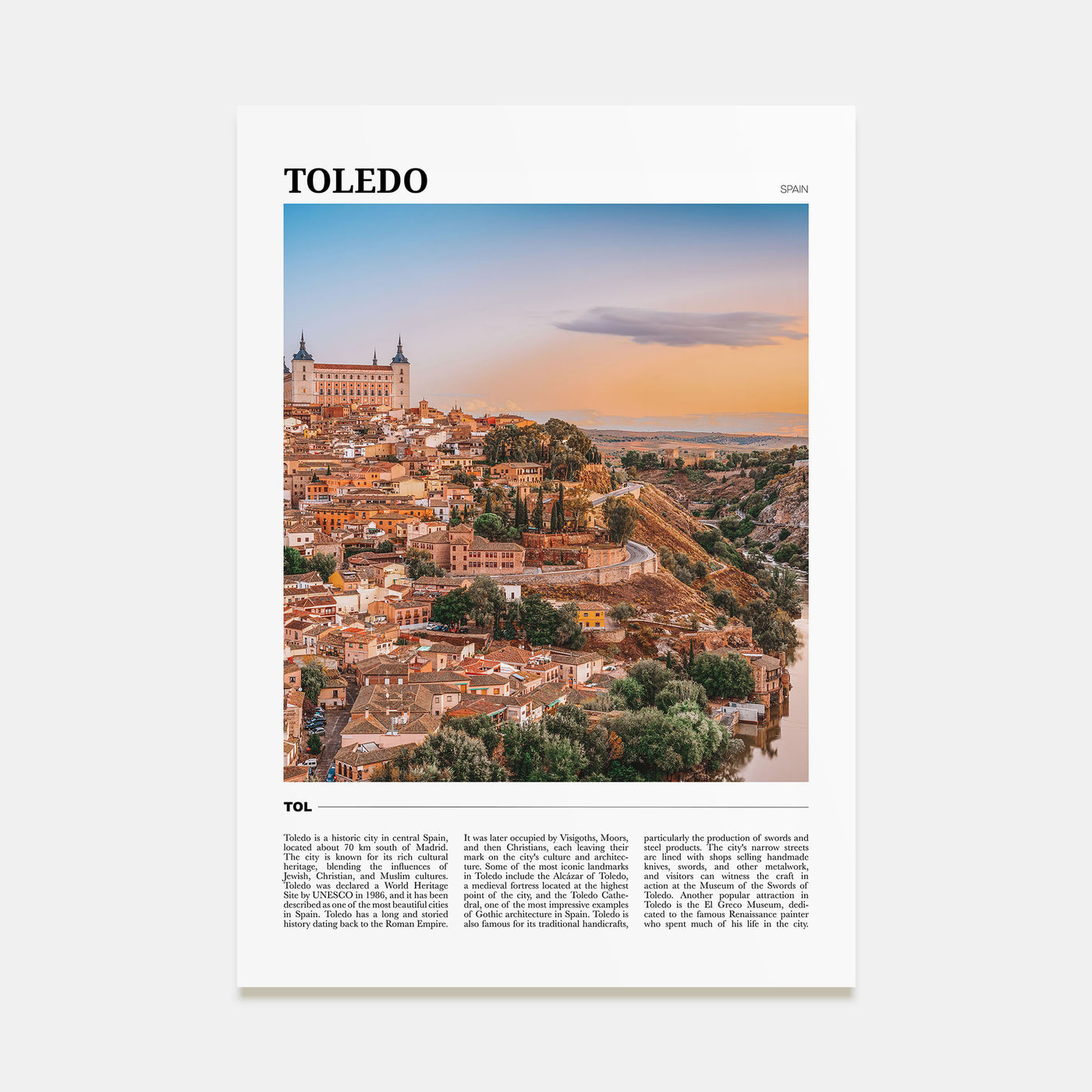 Toledo, Spain Travel Color Poster