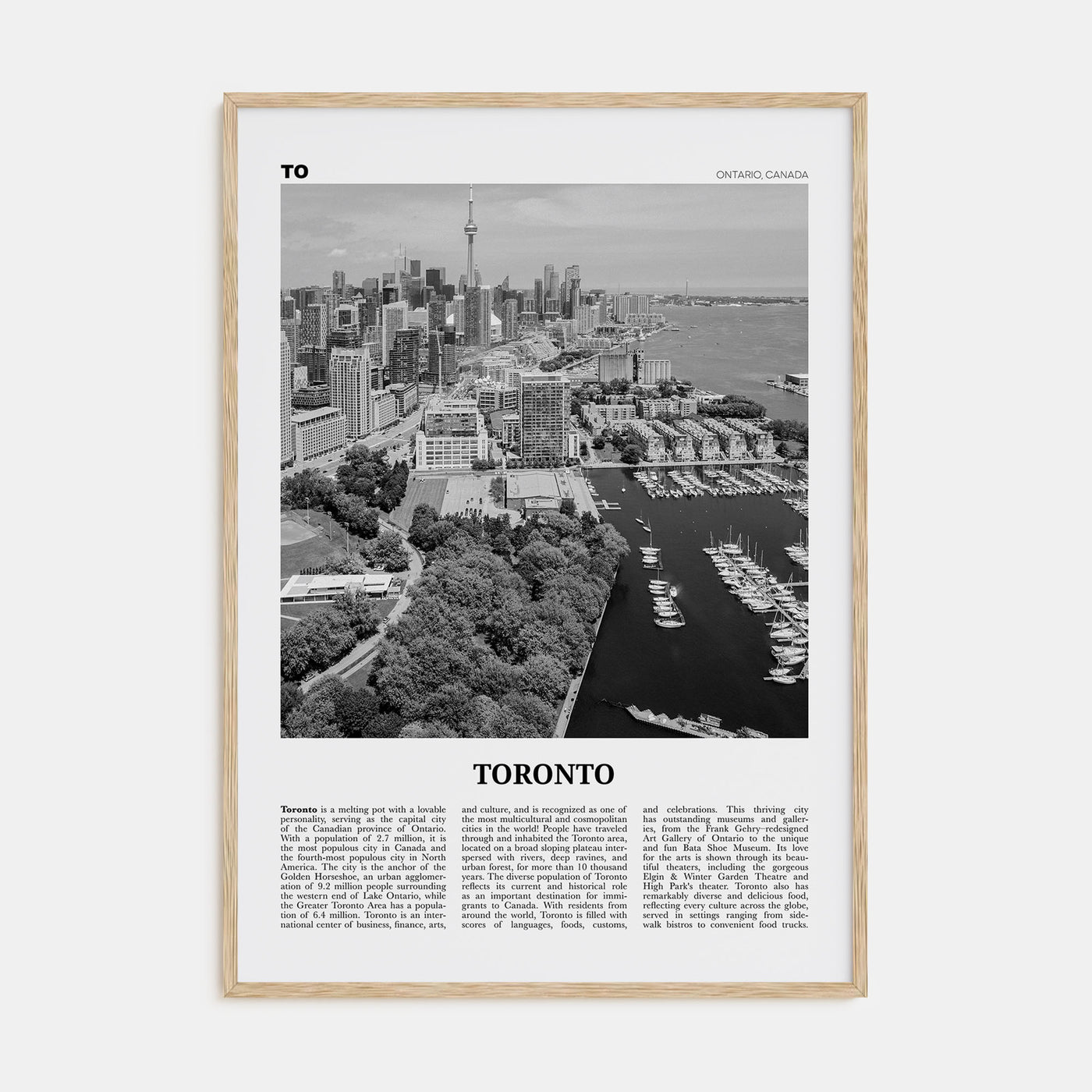 Toronto Travel B&W No 2 Poster