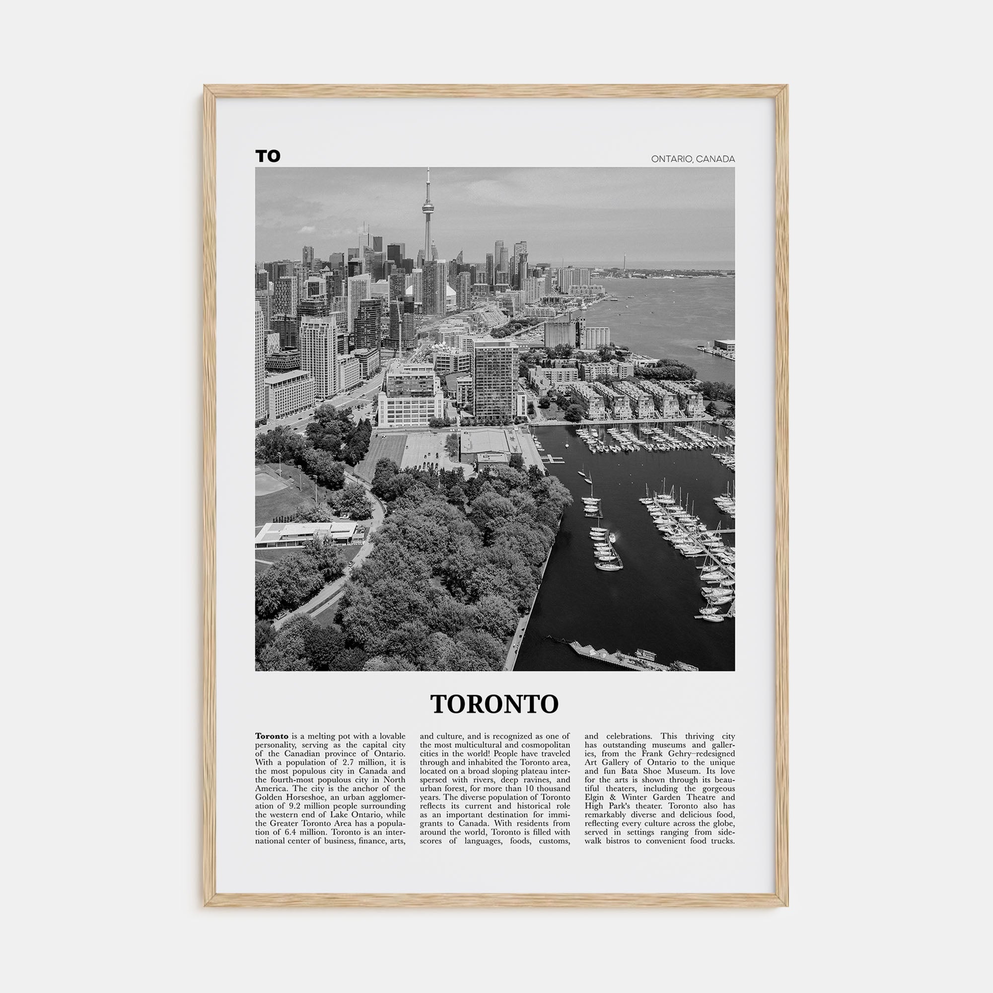 Toronto Travel B&W No 2 Poster