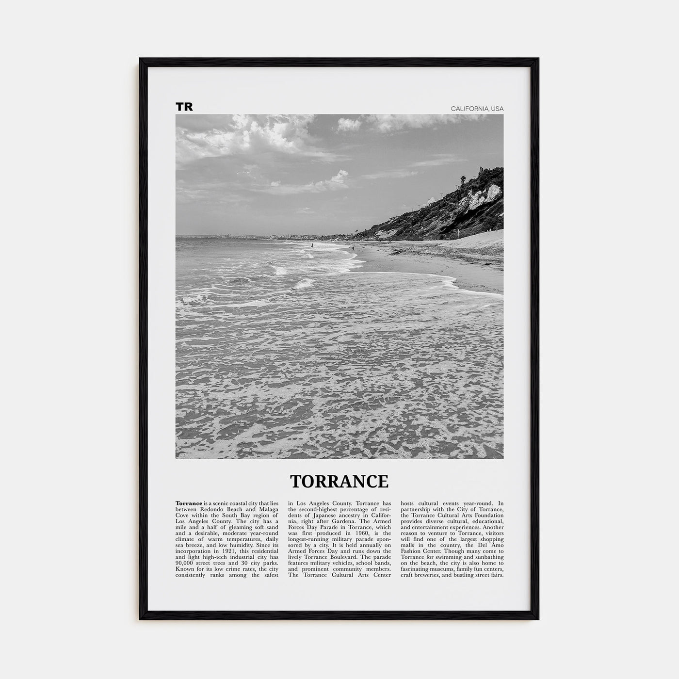 Torrance Travel B&W Poster