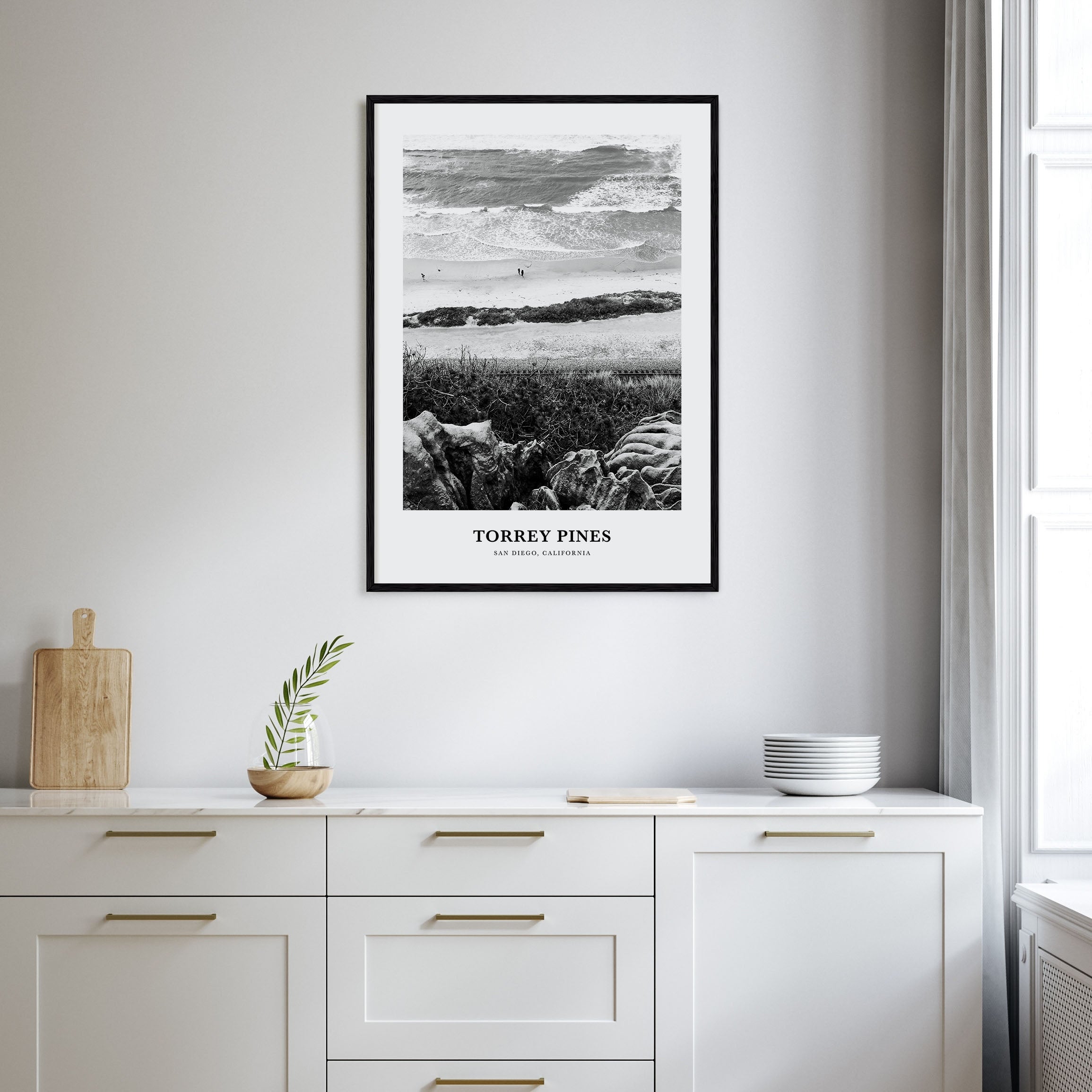 Torrey Pines Portrait B&W No 1 Poster