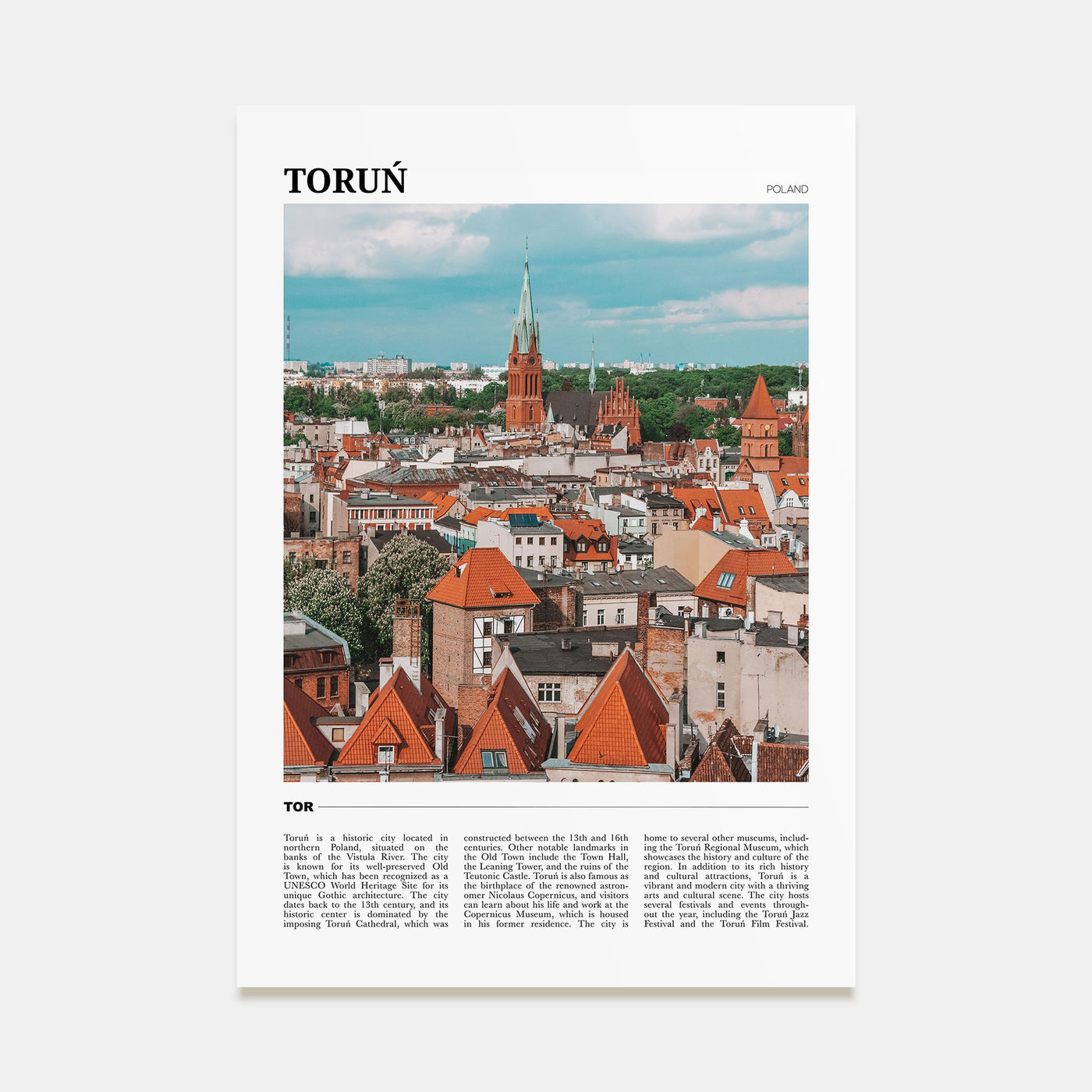 Toruń Travel Color Poster