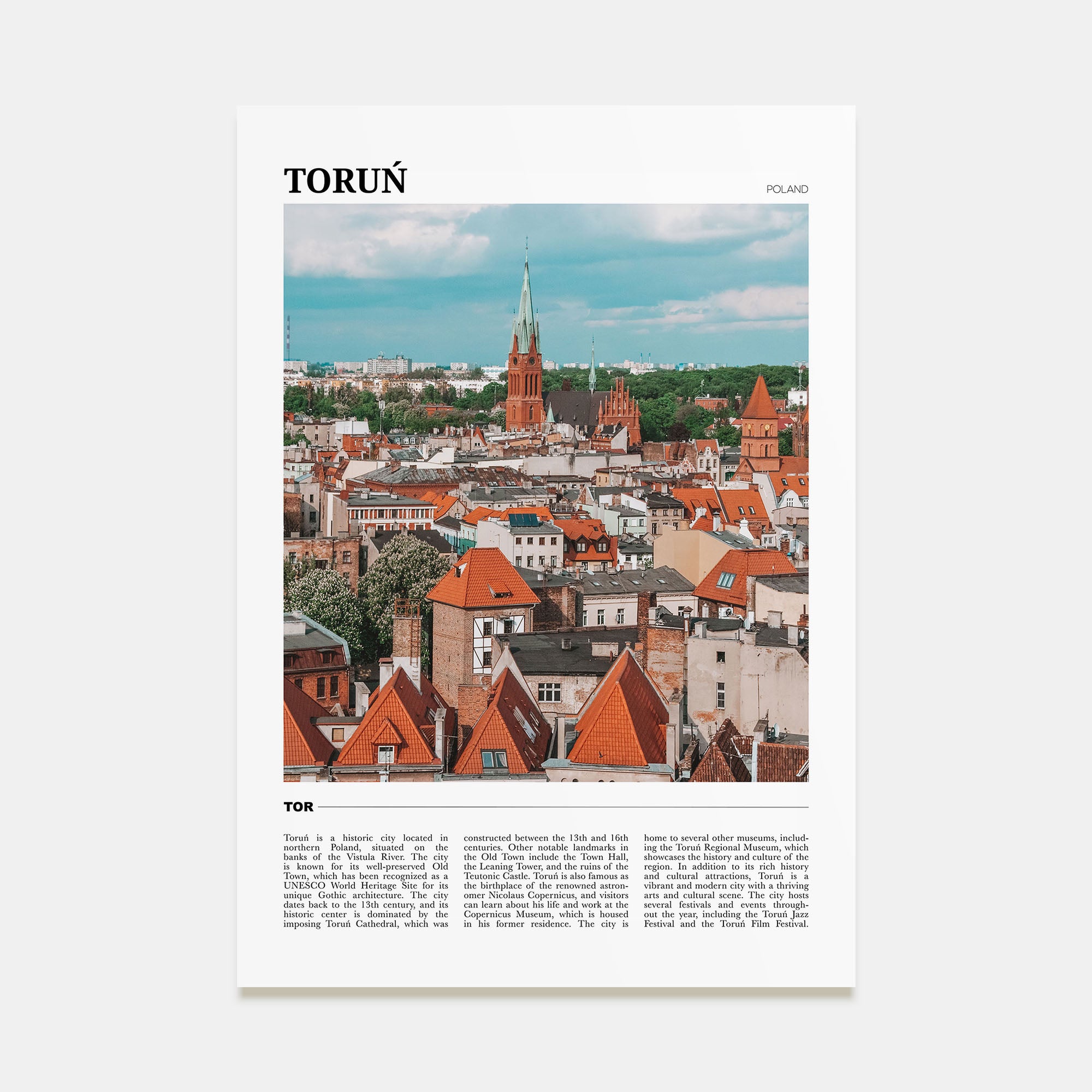 Toruń Travel Color Poster