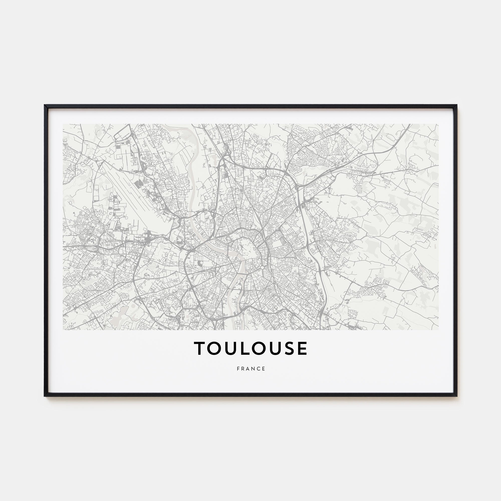 Toulouse Map Landscape Poster
