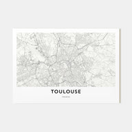 Toulouse Map Landscape Poster