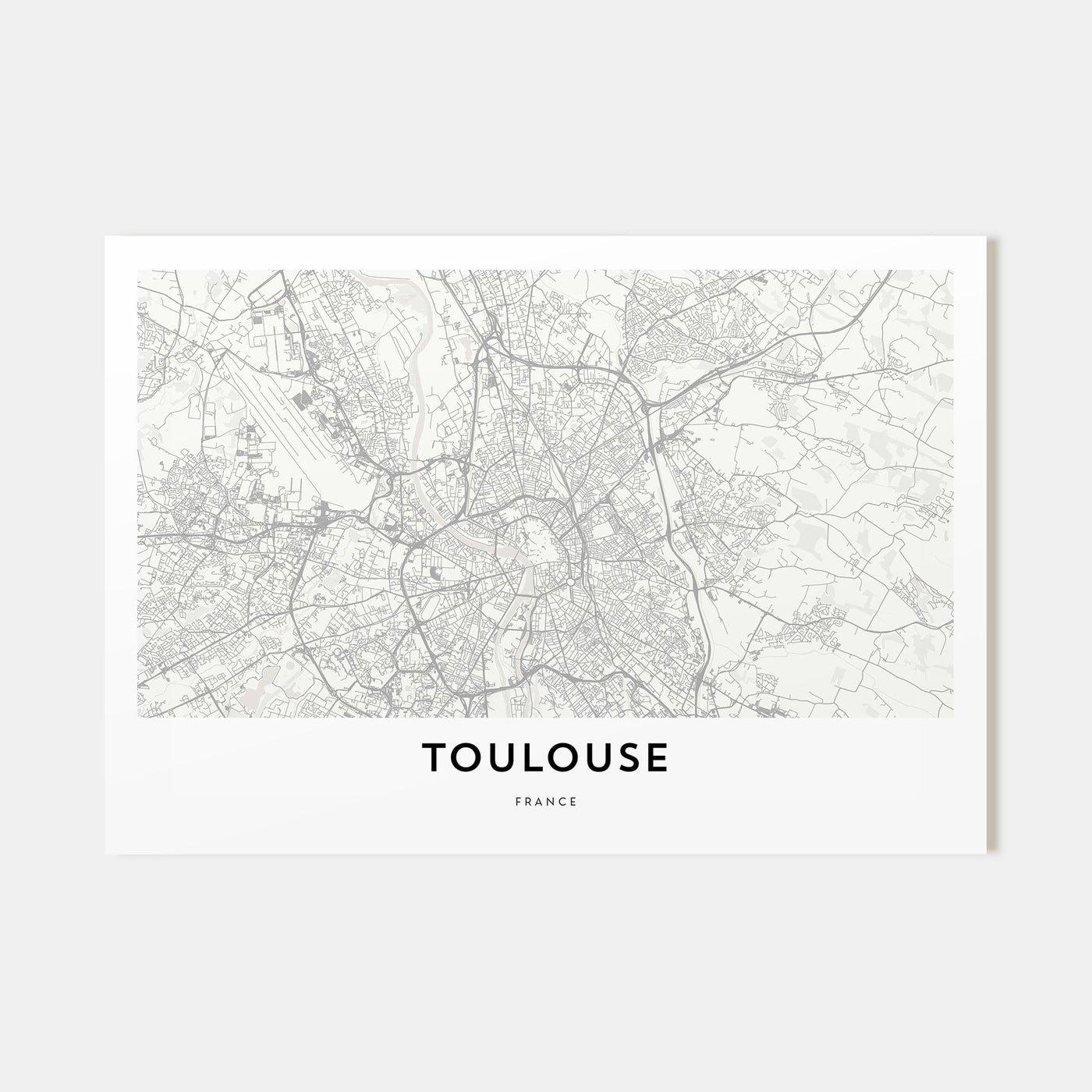 Toulouse Map Landscape Poster