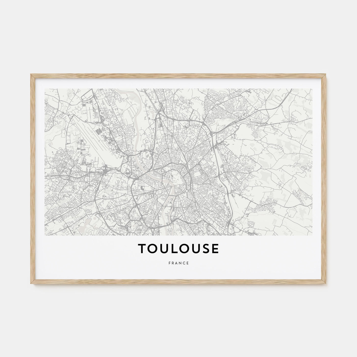 Toulouse Map Landscape Poster