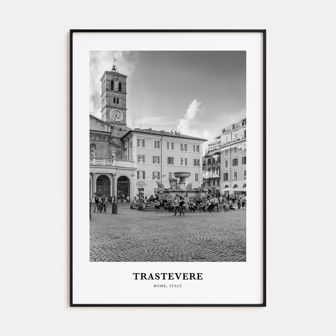Trastevere Portrait B&W Poster