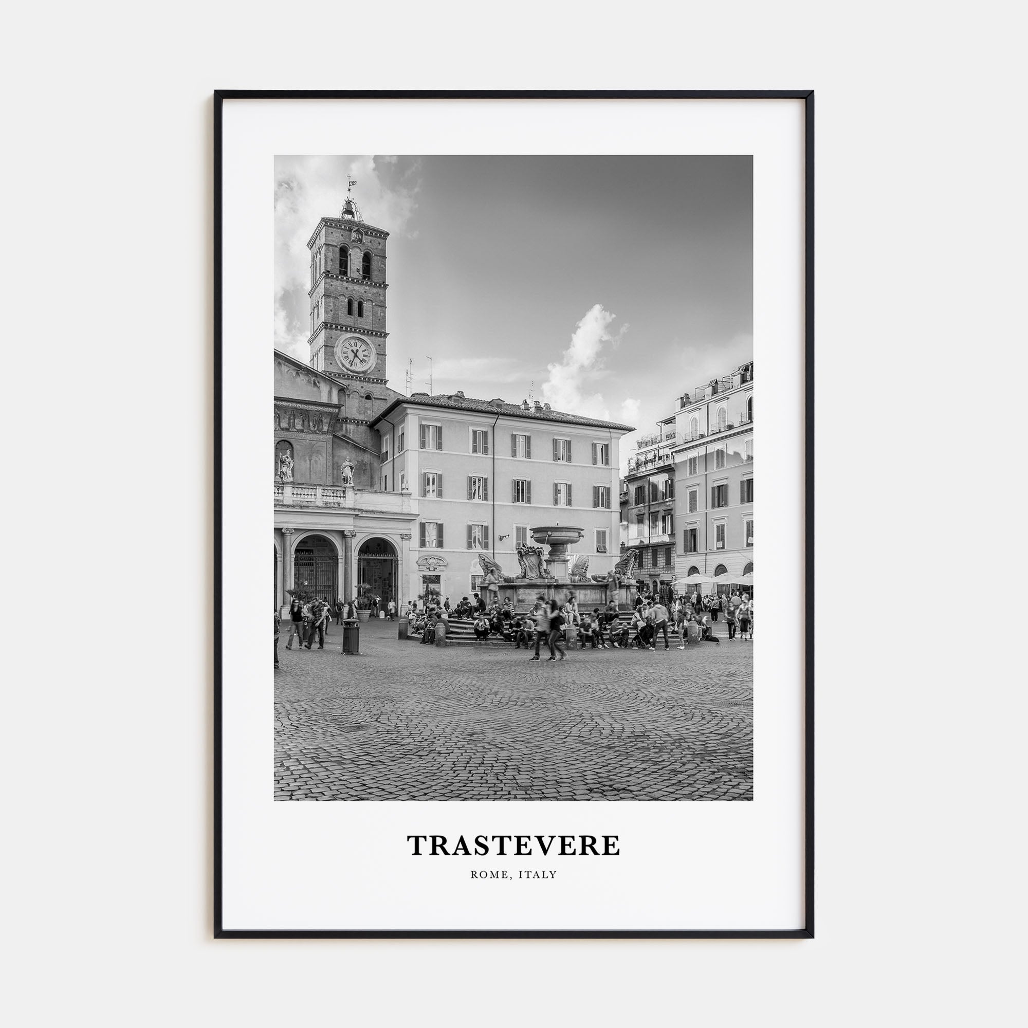 Trastevere Portrait B&W Poster