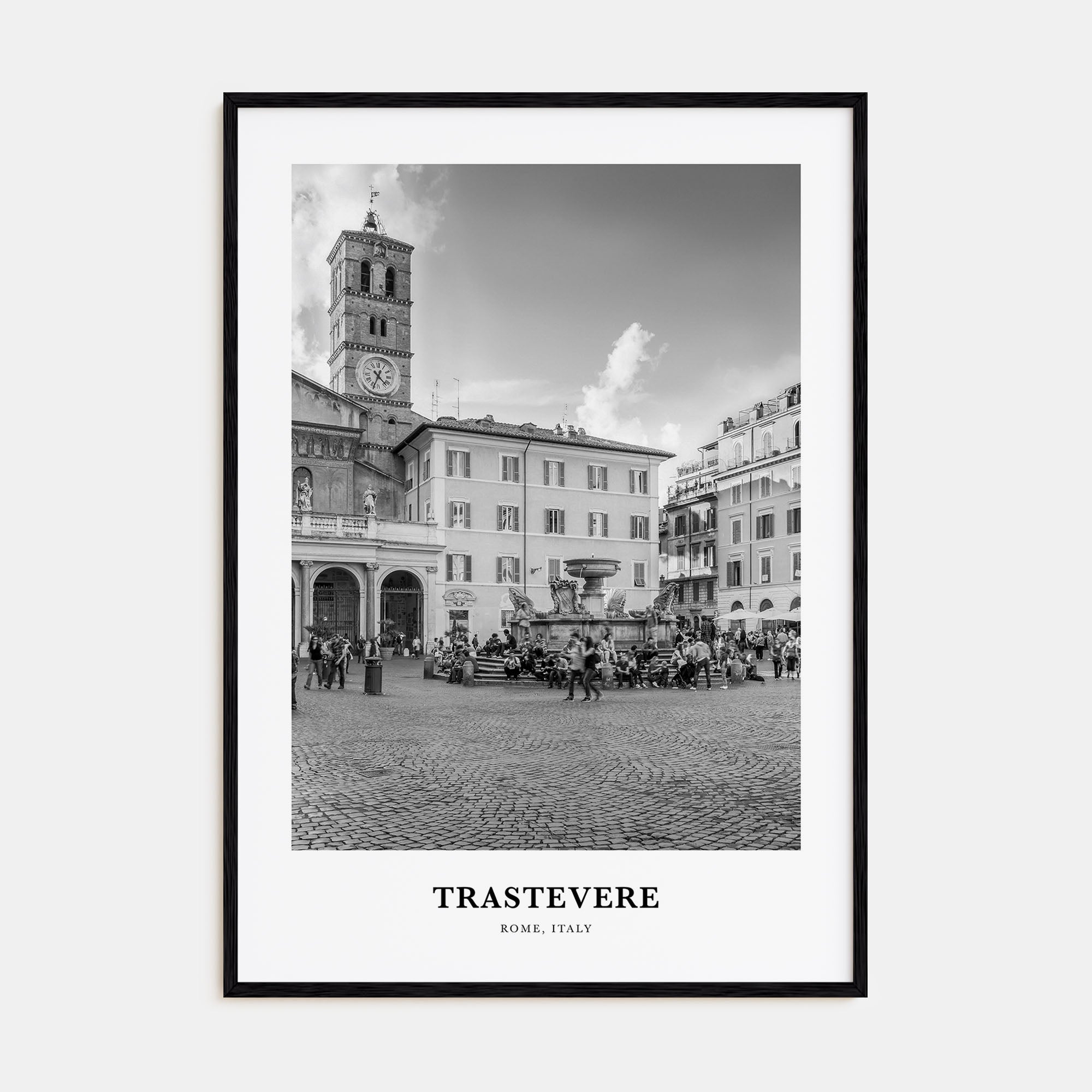 Trastevere Portrait B&W Poster