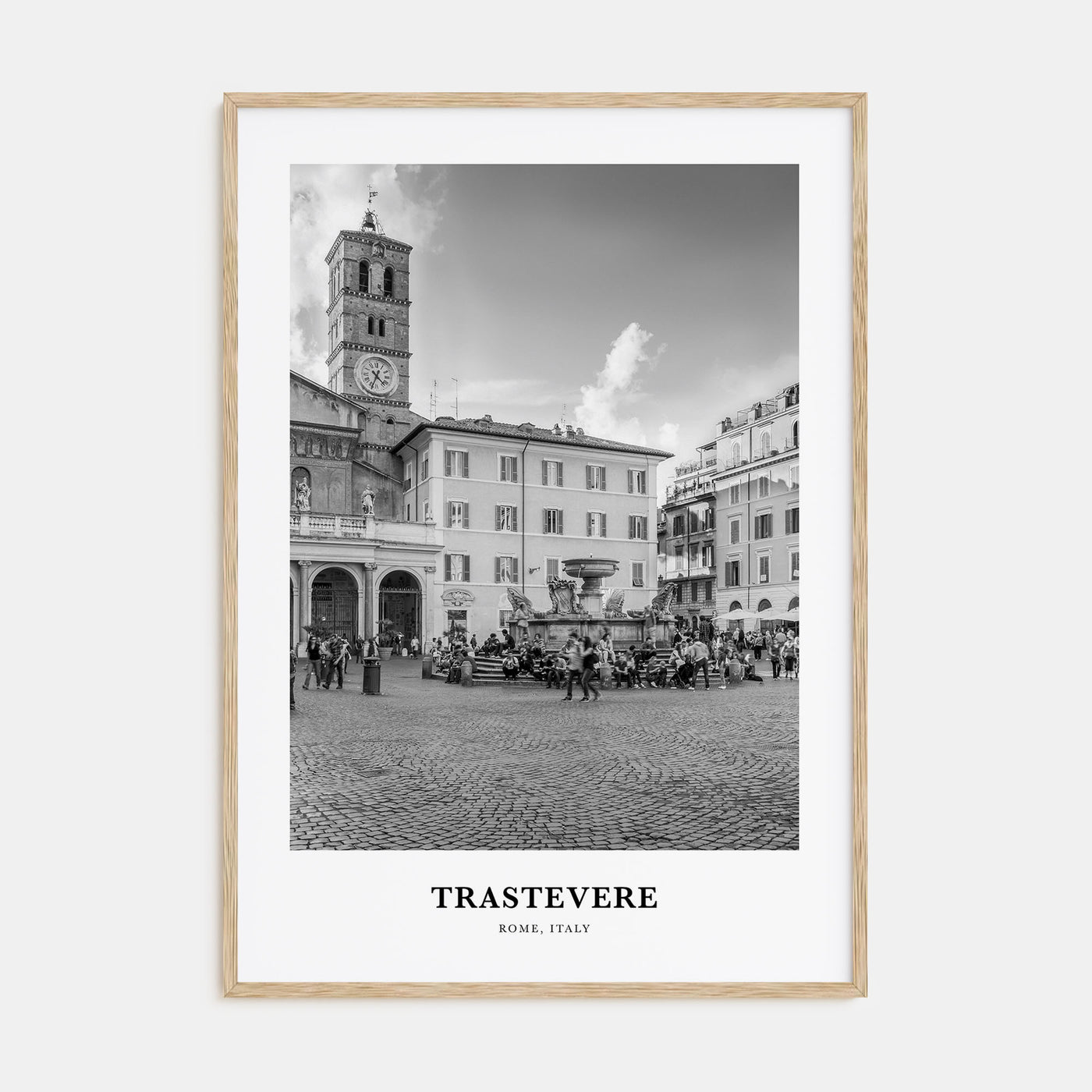 Trastevere Portrait B&W Poster